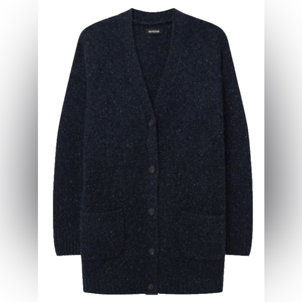 Naadam marled cashmere grandpa cardigan